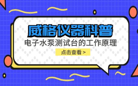 威格仪器-电子水泵测试台的工作原理插图