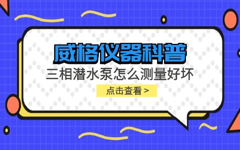 威格仪器-三相潜水泵怎么测量好坏插图